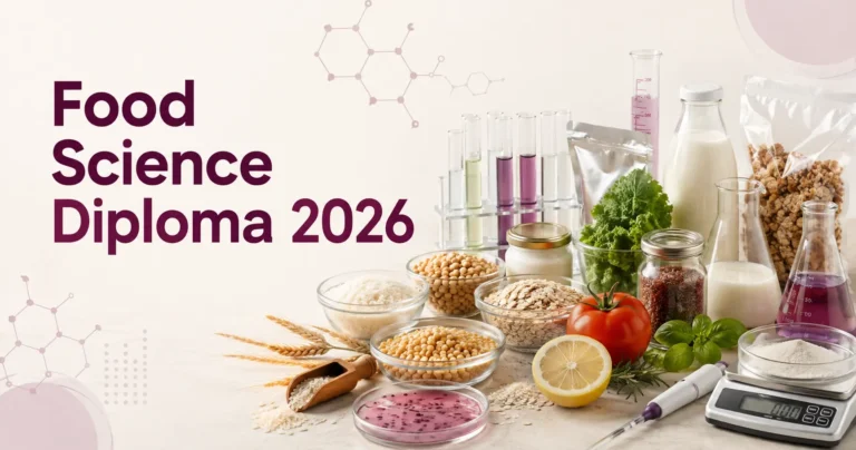 Food ingredients and laboratory equipment representing food science testing and quality assurance.