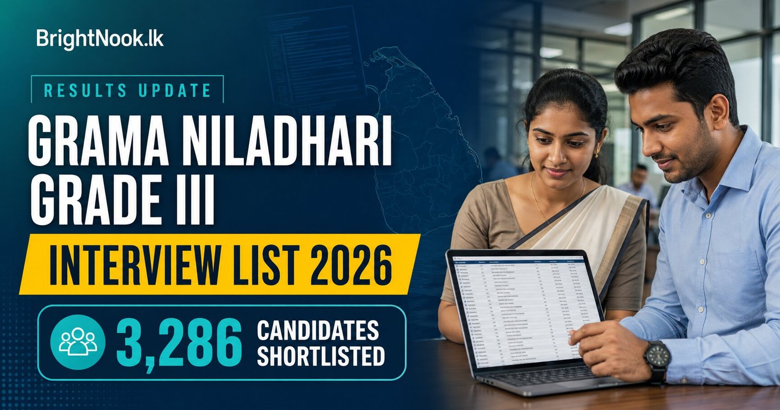 Grama Niladhari Grade III Interview List 2026 – 3,286 candidates shortlisted.