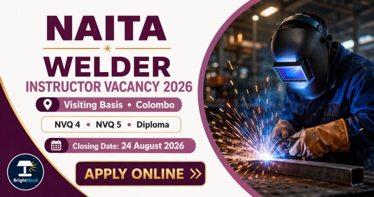 NAITA Welder Instructor vacancy 2026 at Colombo District Office