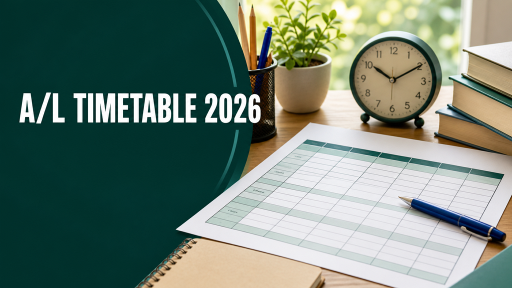 G.C.E. A/L timetable 2026 study desk and exam preparation guide
