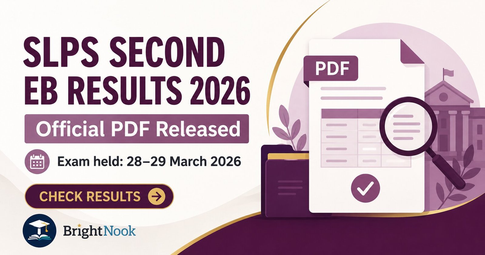 SLPS Second EB Exam Results 2026 official PDF released Use: WordPress featured image and Facebook link preview