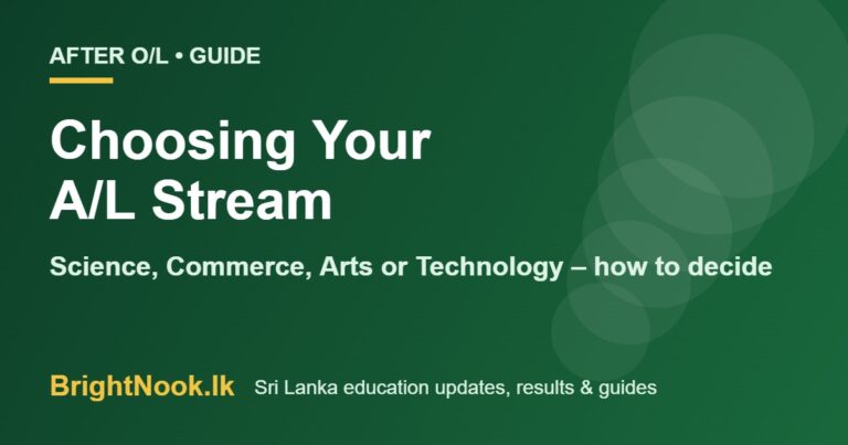 How to choose your A/L stream after O/L results – guide for students and parents