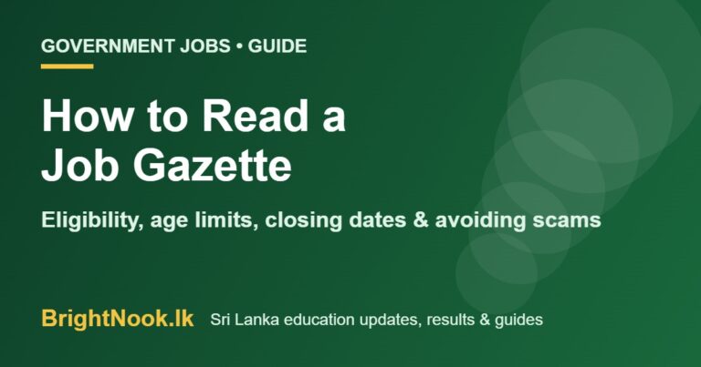 How to read a government job gazette in Sri Lanka – step-by-step guide