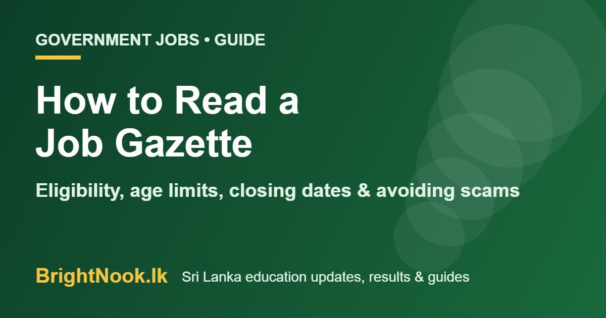 How to read a government job gazette in Sri Lanka – step-by-step guide