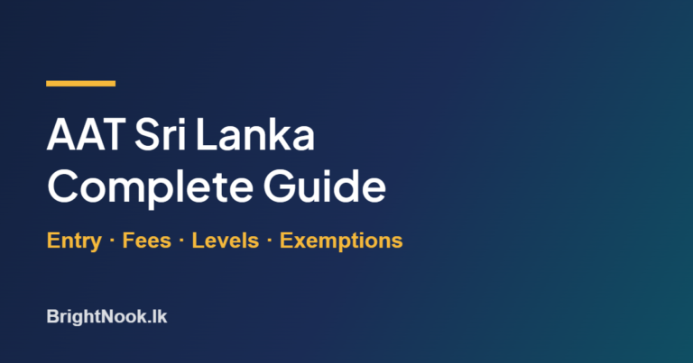 AAT Sri Lanka guide to entry requirements, fees and levels – BrightNook.lk