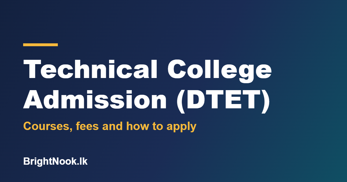 DTET technical college admission: courses, fees and how to apply
