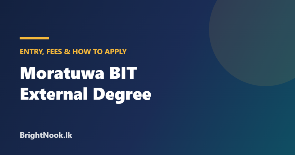 University of Moratuwa BIT external degree guide