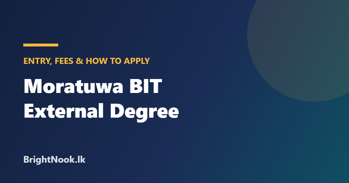 University of Moratuwa BIT external degree guide