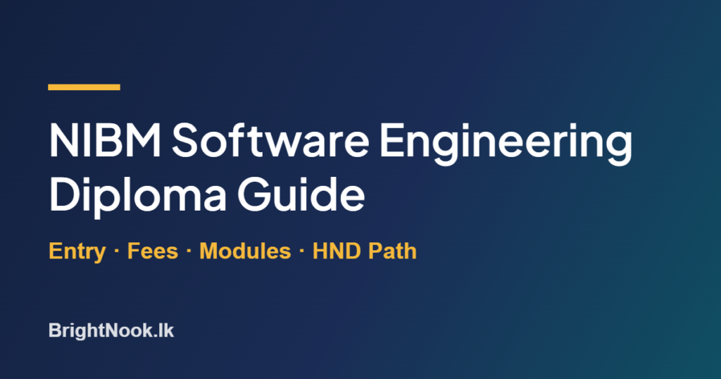 NIBM Diploma in Software Engineering guide – BrightNook.lk
