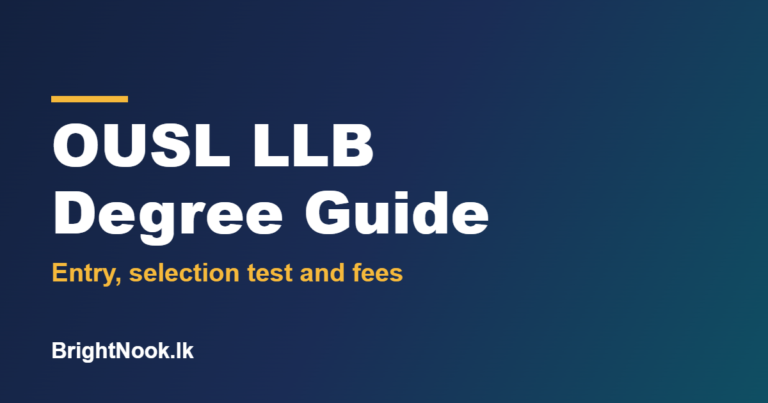 OUSL LLB degree guide: entry, selection test and fees