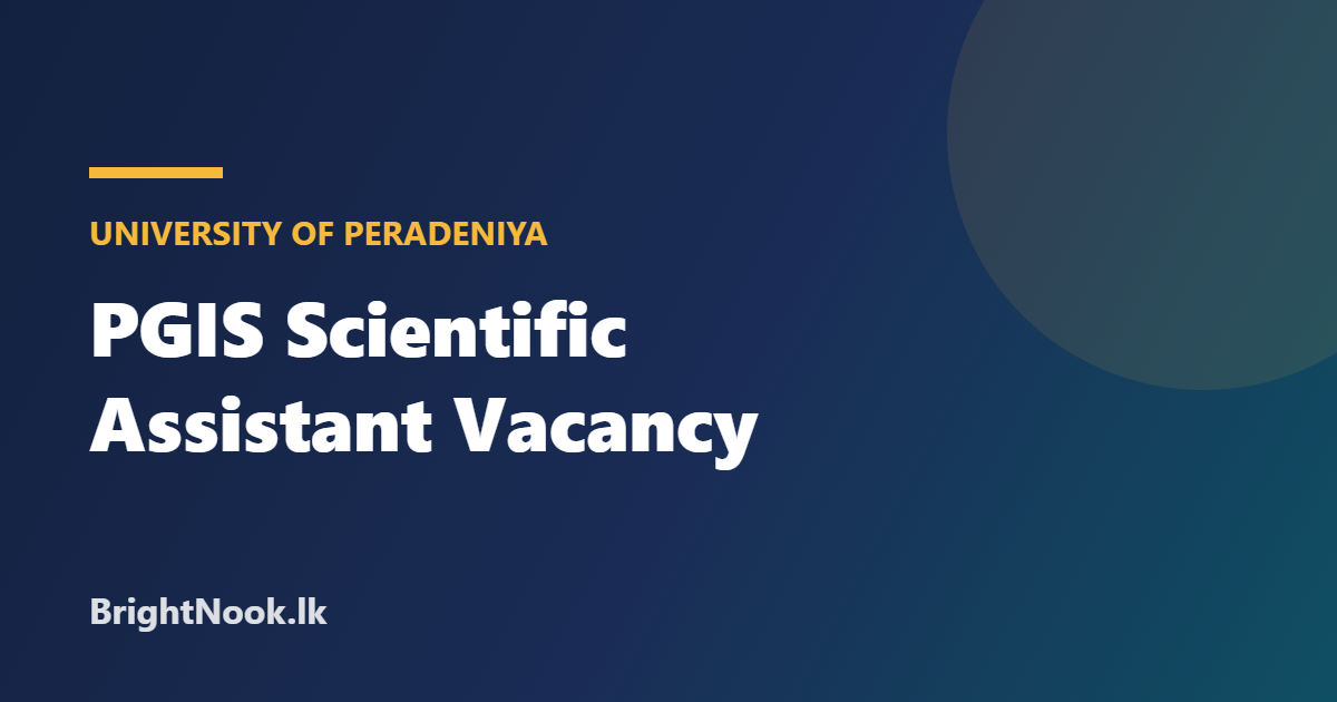 PGIS Scientific Assistant Grade II vacancy