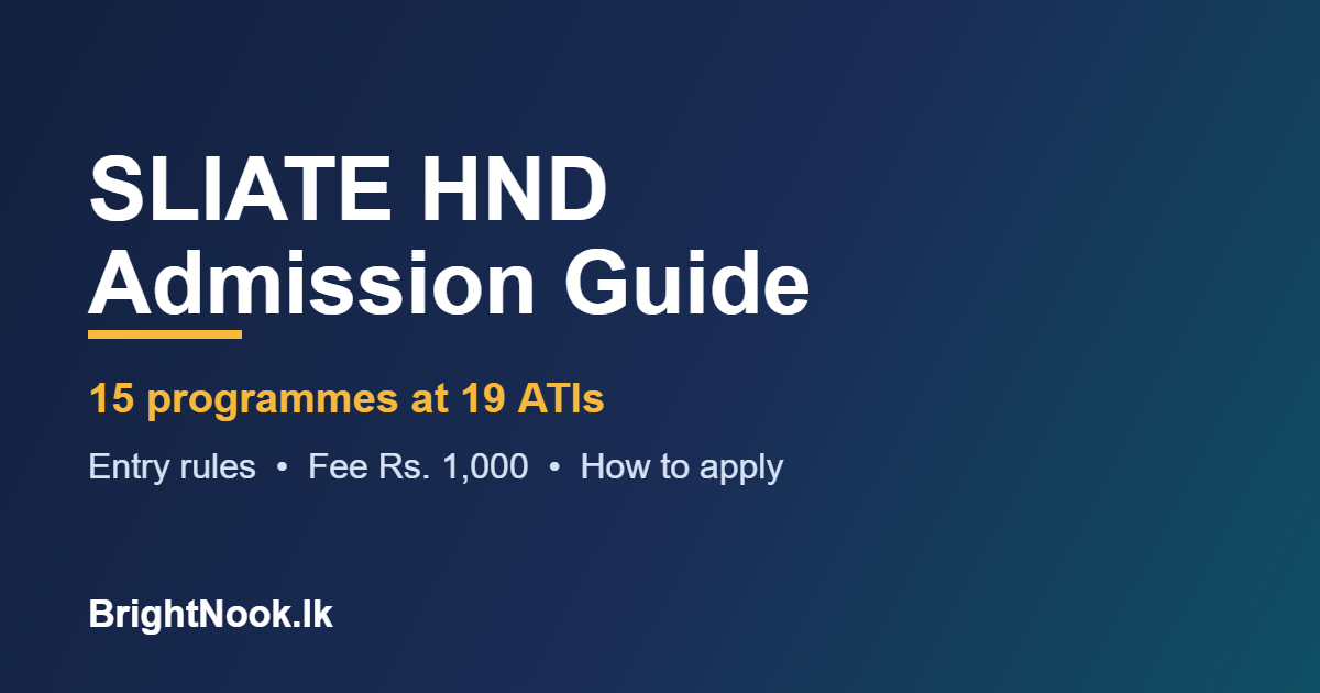 SLIATE HND admission guide
