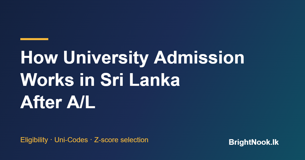 How university admission works in Sri Lanka after A/L