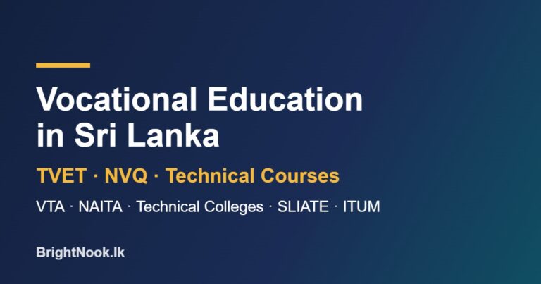 Vocational education in Sri Lanka – TVET, NVQ and technical course guide