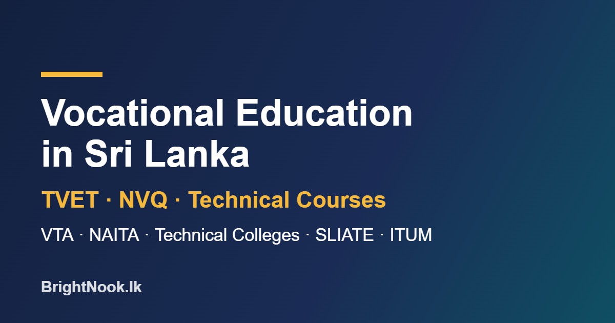 Vocational education in Sri Lanka – TVET, NVQ and technical course guide